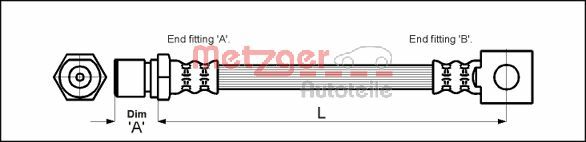 stabdžių žarnelė - 4111757 METZGER